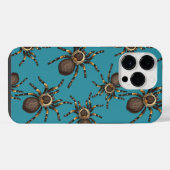 青い背景のタランチュラ iPhoneケース (裏面横)