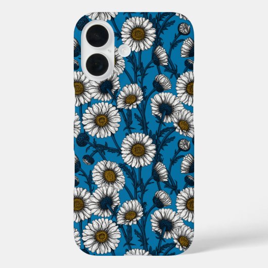 青い背景のデイジー Case-Mate iPhoneケース (裏面)
