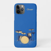 青い背景のドラムセット Case-Mate iPhoneケース (裏)