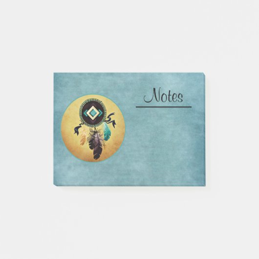 青い背景のドリームキャッチャー ポストイット (正面)