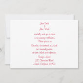 青い背景のバラの結婚式招待状 招待状 (裏面)