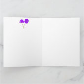 青い背景のパッ淡い色のバーポピー薄紫 カード (内部)