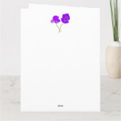 青い背景のパッ淡い色のバーポピー薄紫 カード (裏面)