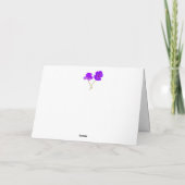 青い背景のパッ淡い色のバーポピー薄紫 カード (裏面)