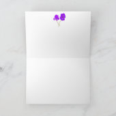 青い背景のパッ淡い色のバーポピー薄紫 カード (内部)