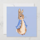 青い背景のピーターうさぎ    サンキューカード (正面)