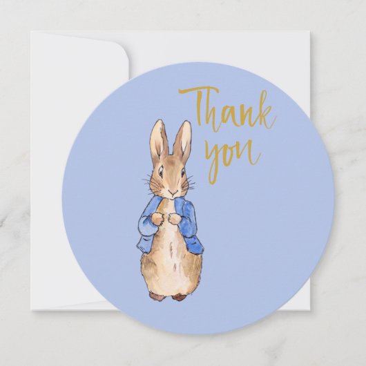 青い背景のピーター サンキューカード (正面)