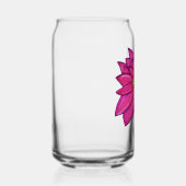青い背景のフクシアピンクの花のトートバッグ ガラス缶 (右)