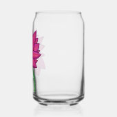 青い背景のフクシアピンクの花のトートバッグ ガラス缶 (左)