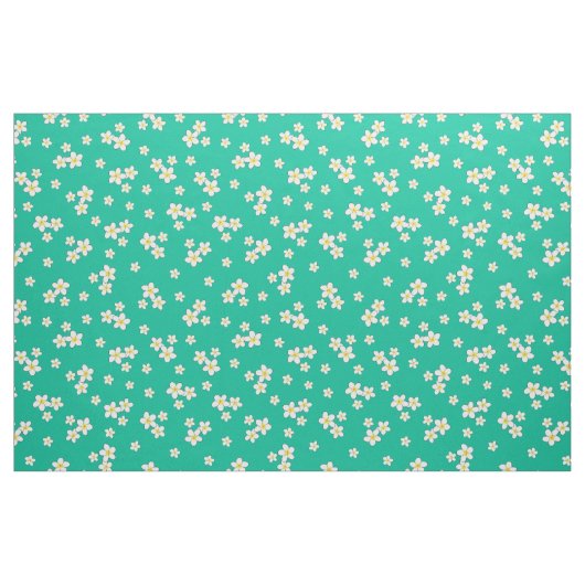 青い背景のプルメリアの花房 ファブリック (ヤード)