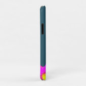 青い背景のマゼンタピンクの蓮の花 Case-Mate iPhoneケース (裏面/右)