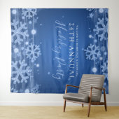 青い背景の企業のエレガントな冬の輝き タペストリー (インサイチュ(横))