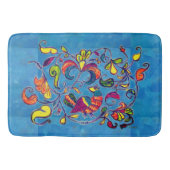 青い背景の北鳥 バスマット (正面)