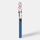 青い背景の可愛い日本の芸者こけし人形 - 春 Case-Mate iPhoneケース (裏面 / 左)