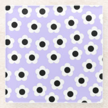 青い背景の可愛い白黒の花