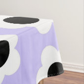 青い背景の可愛い白黒の花 テーブルクロス (インサイチュ)