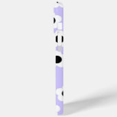 青い背景の可愛い白黒の花 Case-Mate iPhoneケース (裏面 / 左)