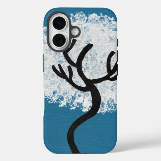 青い背景の抽象的な木 Case-Mate iPhoneケース (裏面)