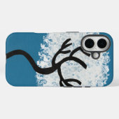 青い背景の抽象的な木 Case-Mate iPhoneケース (裏面 (横))