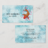 青い背景の日本のなコイ 名刺 (正面/裏面)