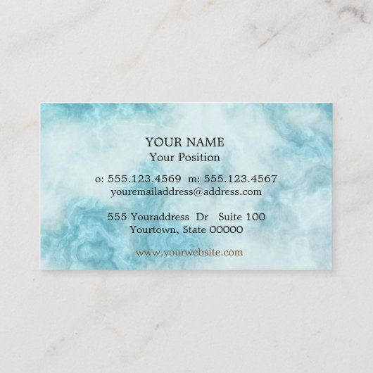 青い背景の日本のなコイ 名刺 (裏面)