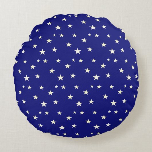 青い背景の星たち ラウンドクッション (正面)
