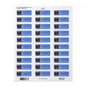 青い背景の木にハゲのワシのペア ラベル (フルシート)