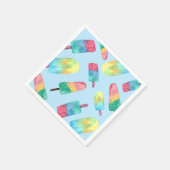 青い背景の水の色のポプリカラフルクル スタンダードカクテルナプキン (角)