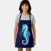 青い背景の水晶アイスシーホース エプロン (インサイチュ)