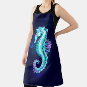 青い背景の水晶アイスシーホース エプロン (インサイチュ)