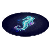 青い背景の水晶アイスシーホース カッティングボード (角)