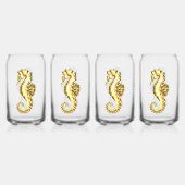 青い背景の水晶アイスシーホース ガラス缶 (正面)