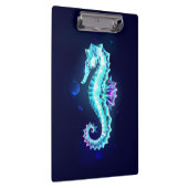 青い背景の水晶アイスシーホース クリップボード (右)