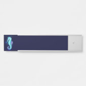 青い背景の水晶アイスシーホース サインプレート (正面)