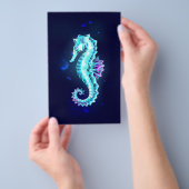 青い背景の水晶アイスシーホース チラシ (ハンドル)