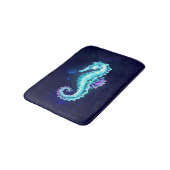 青い背景の水晶アイスシーホース バスマット (アングル)
