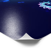 青い背景の水晶アイスシーホース フォトプリント            (角)