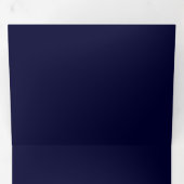 青い背景の水晶アイスシーホース 三つ折りクリスマスカード (内部最初)