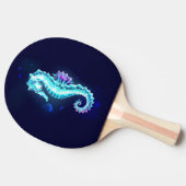 青い背景の水晶アイスシーホース 卓球ラケット (横)