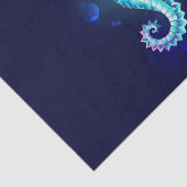 青い背景の水晶アイスシーホース 薄葉紙 (詳細)