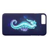 青い背景の水晶アイスシーホース Case-Mate iPhoneケース (裏面(横))