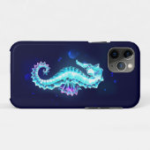 青い背景の水晶アイスシーホース Case-Mate iPhoneケース (裏面(横))
