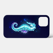 青い背景の水晶アイスシーホース Case-Mate iPhoneケース (裏面 (横))