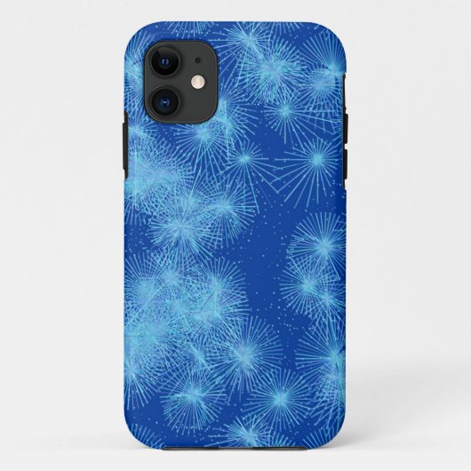 青い背景の氷の結晶のスターバースト Case-Mate iPhoneケース (裏面)