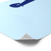 青い背景の白いパステルブルー。 ポスター (角)