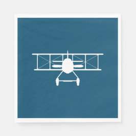 青い背景の白い二面縦断 スタンダードランチョンナプキン