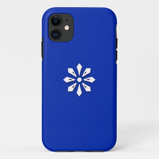 青い背景の白い幾何学模様 Case-Mate iPhoneケース (裏面)