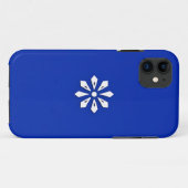 青い背景の白い幾何学模様 Case-Mate iPhoneケース (裏面(横))