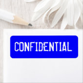 青い背景の白い文字のCONFIDENTIAL ラベル (インサイチュ)