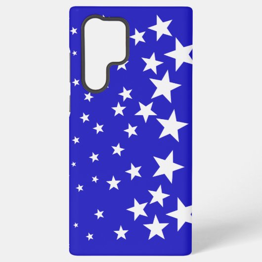 青い背景の白い星のパターン SAMSUNG GALAXYケース (裏面)